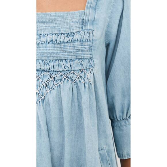 NEW FREE PEOPLE sonora denim mini dress in cornflower - Picture 6 of 6